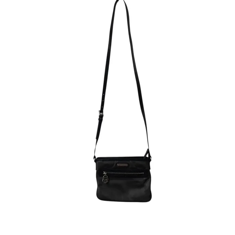 Michael Kors Kempton Nylon Crossbody Bag Dark Charcoal Gray Zip Closure Travel